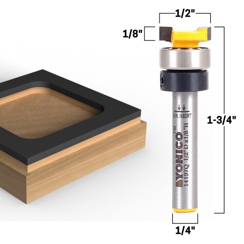 1/2″ Diameter Flush Trim Template Router Bit – 1/4″ Shank – Yonico 14197q