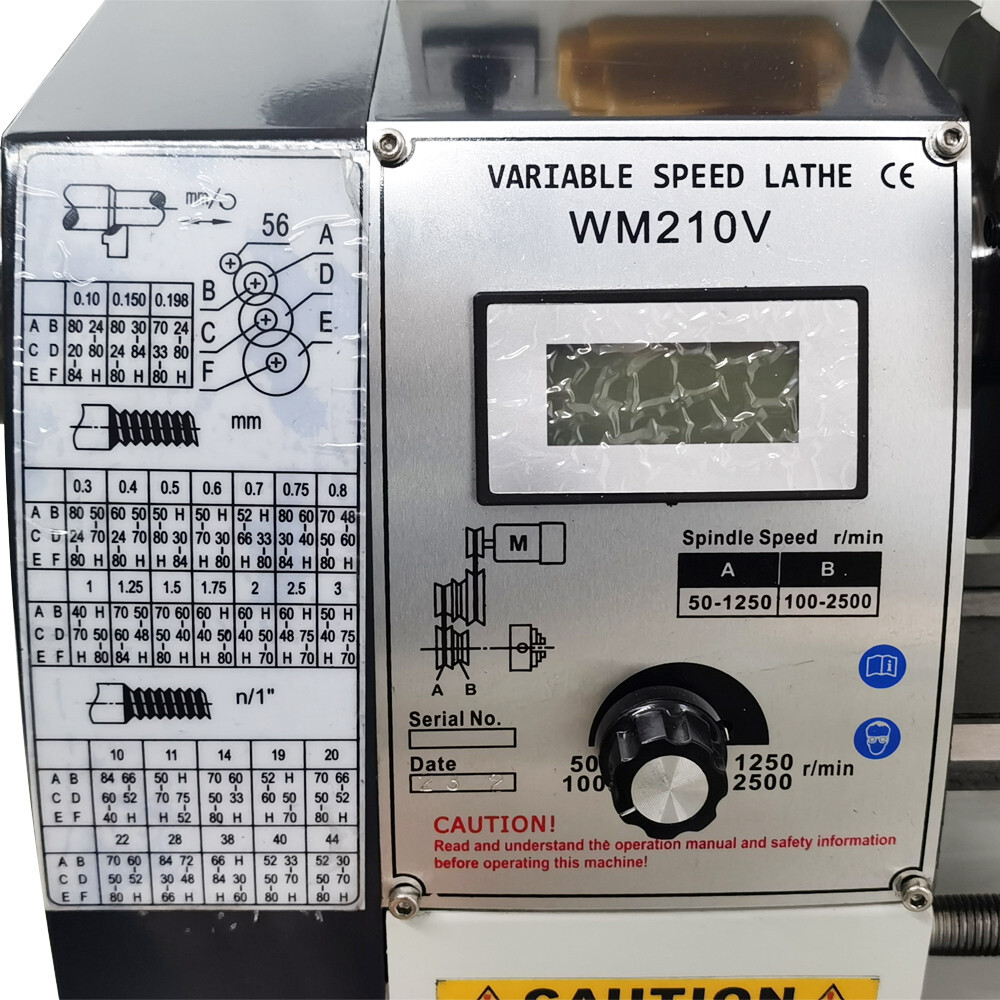 WM210V Precision Metal Lathe 110V 8″X32″ Imperial Threads Double-chuck