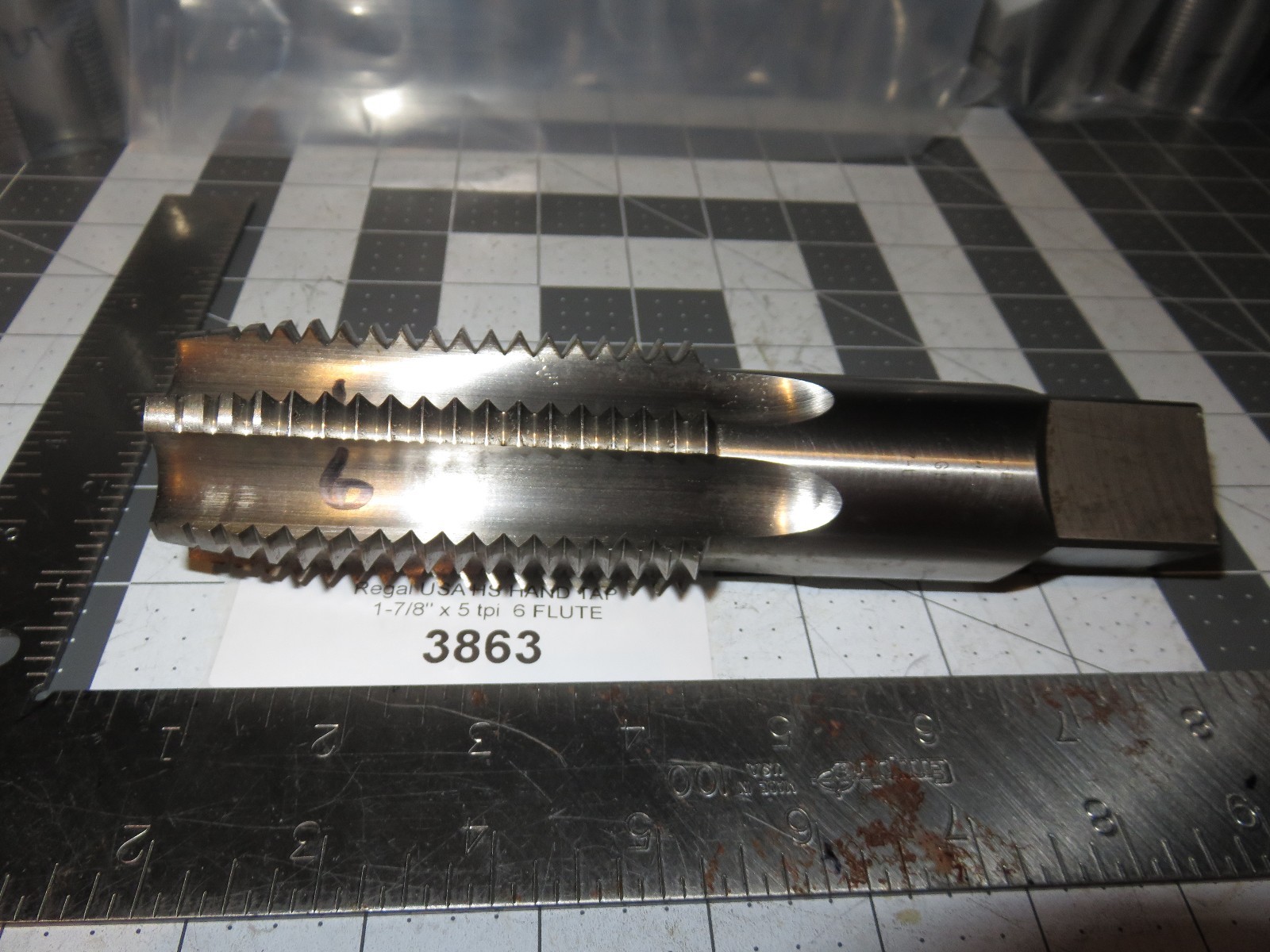 Regal USA 1-7/8″ x 5 tpi NS HS GR-4 7-U Hand Tap, 6 Flute Nos Condition ((3863))