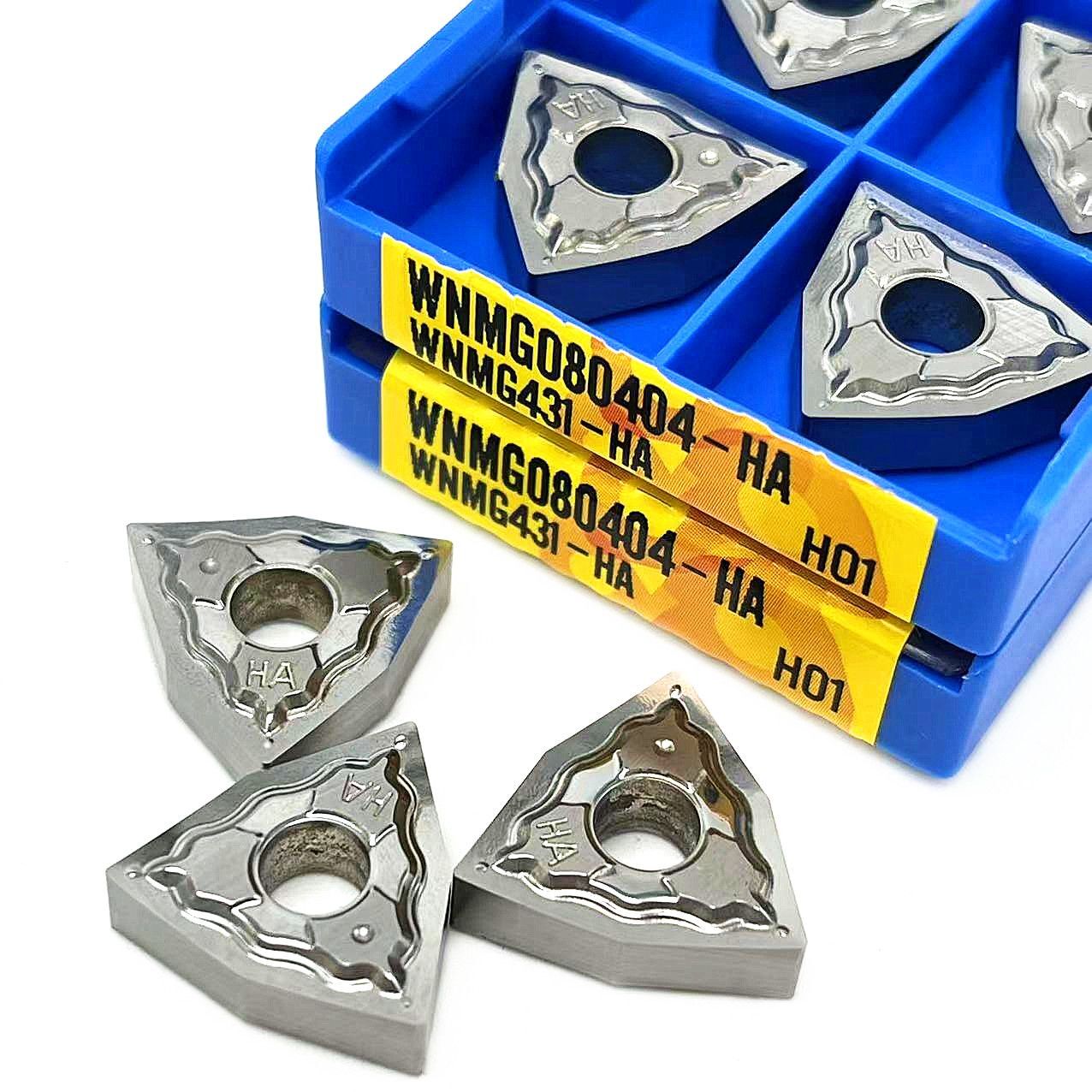 10pcs Carbide Insert Aluminum Lathe External Turning Tool WNMG080402/408/404 H01
