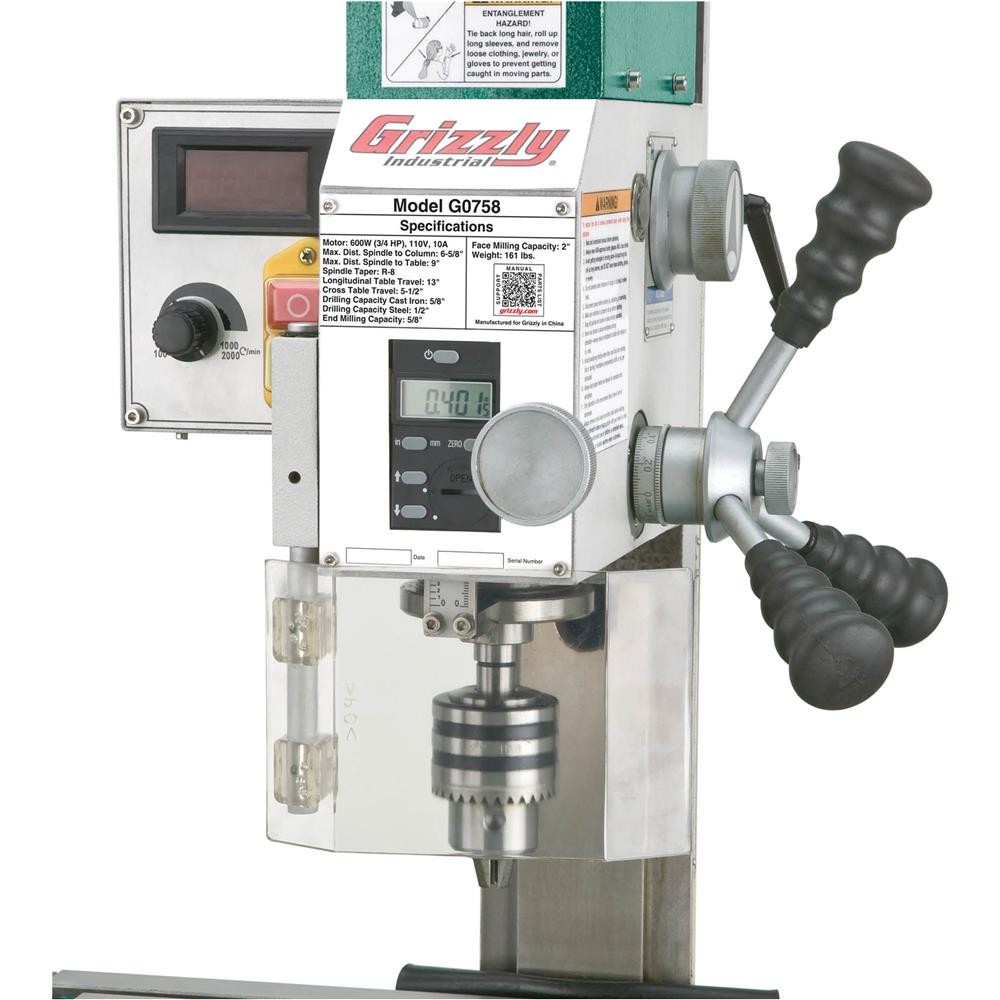 G0758 6″ x 20″ 3/4 HP Mill/Drill