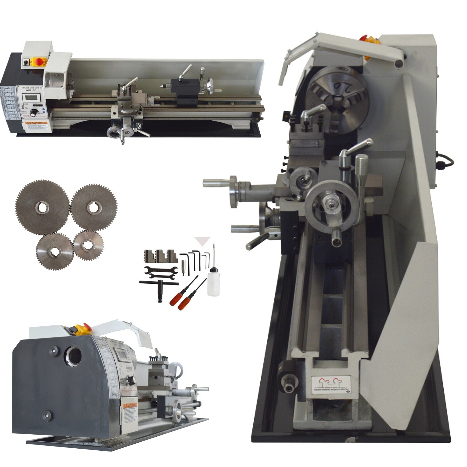 MT5 Precision Metal Lathe 110V 900WBrushless Motor Lathe 116*33*34cm 180lb