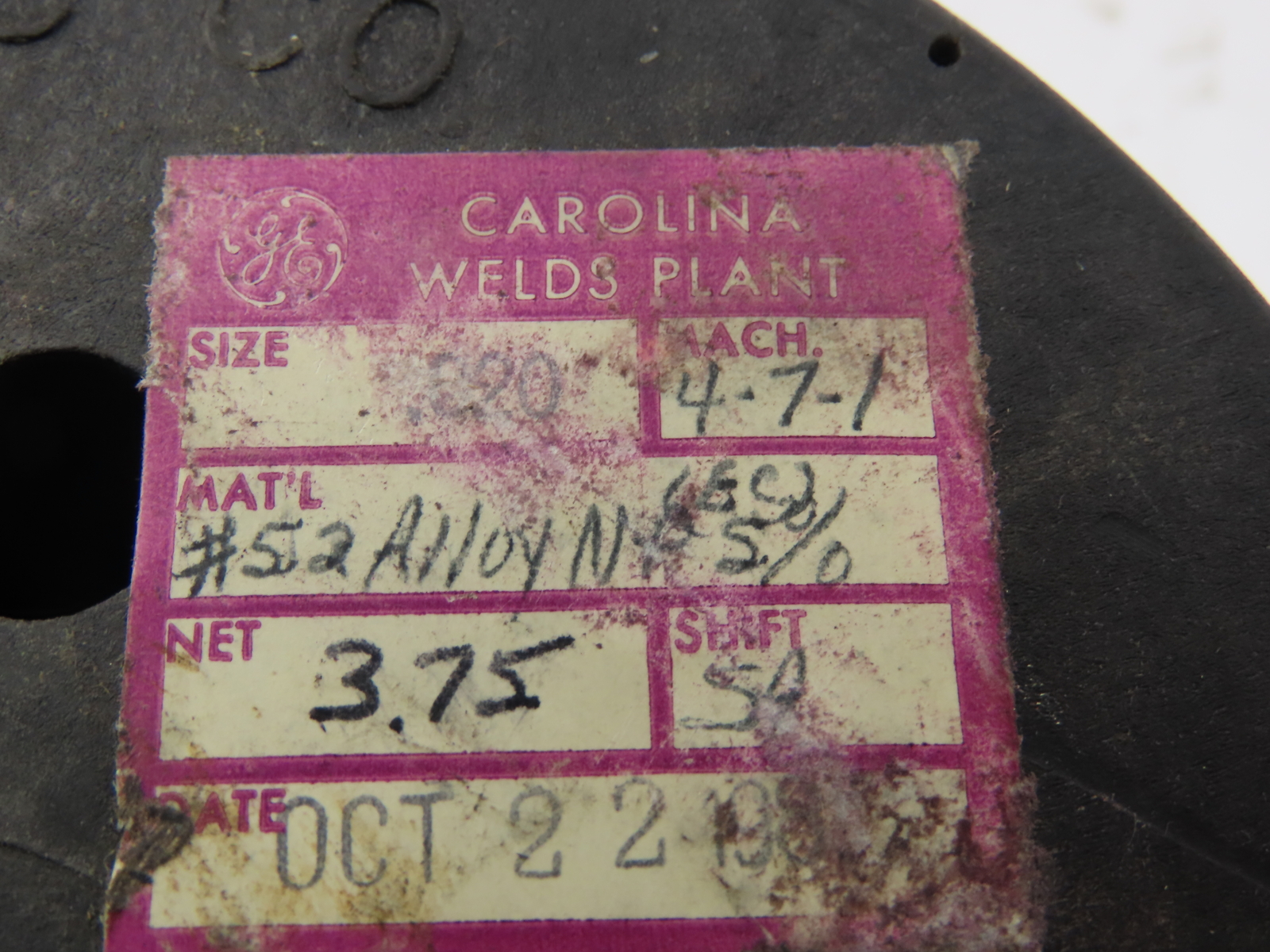 GE General Electric #52ALLOYNP5% SPOOL OF WIRE FOR EDM 0.020″ 3.75 LB