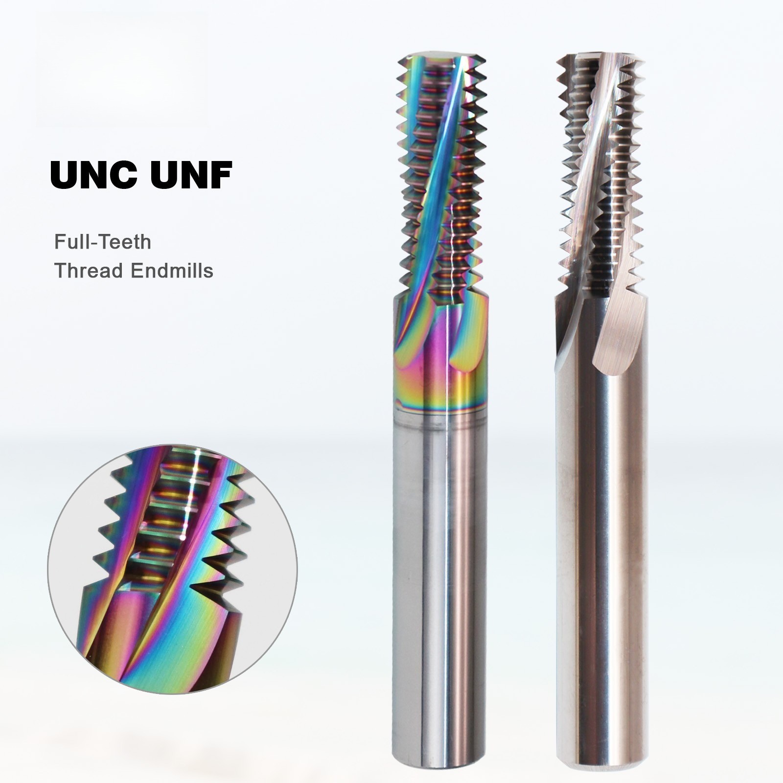 UNC Thread End Mill Carbide Full tooth CNC Boring Threading Cutter Aluminum