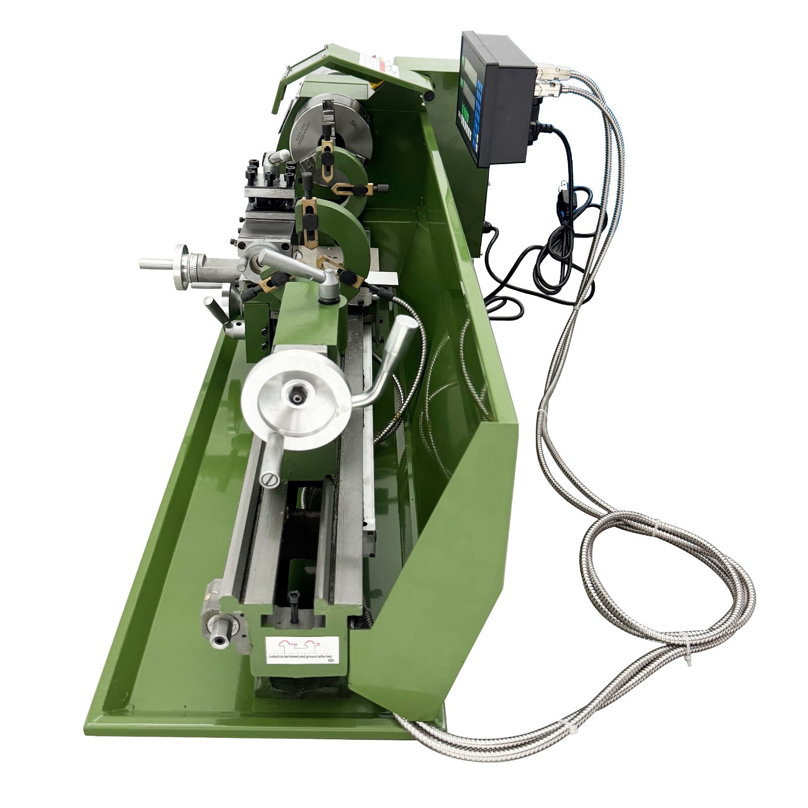 110V 1100W 8″*29.5″ Double Chuck Precision Metal Bench Lathe with Grating Ruler