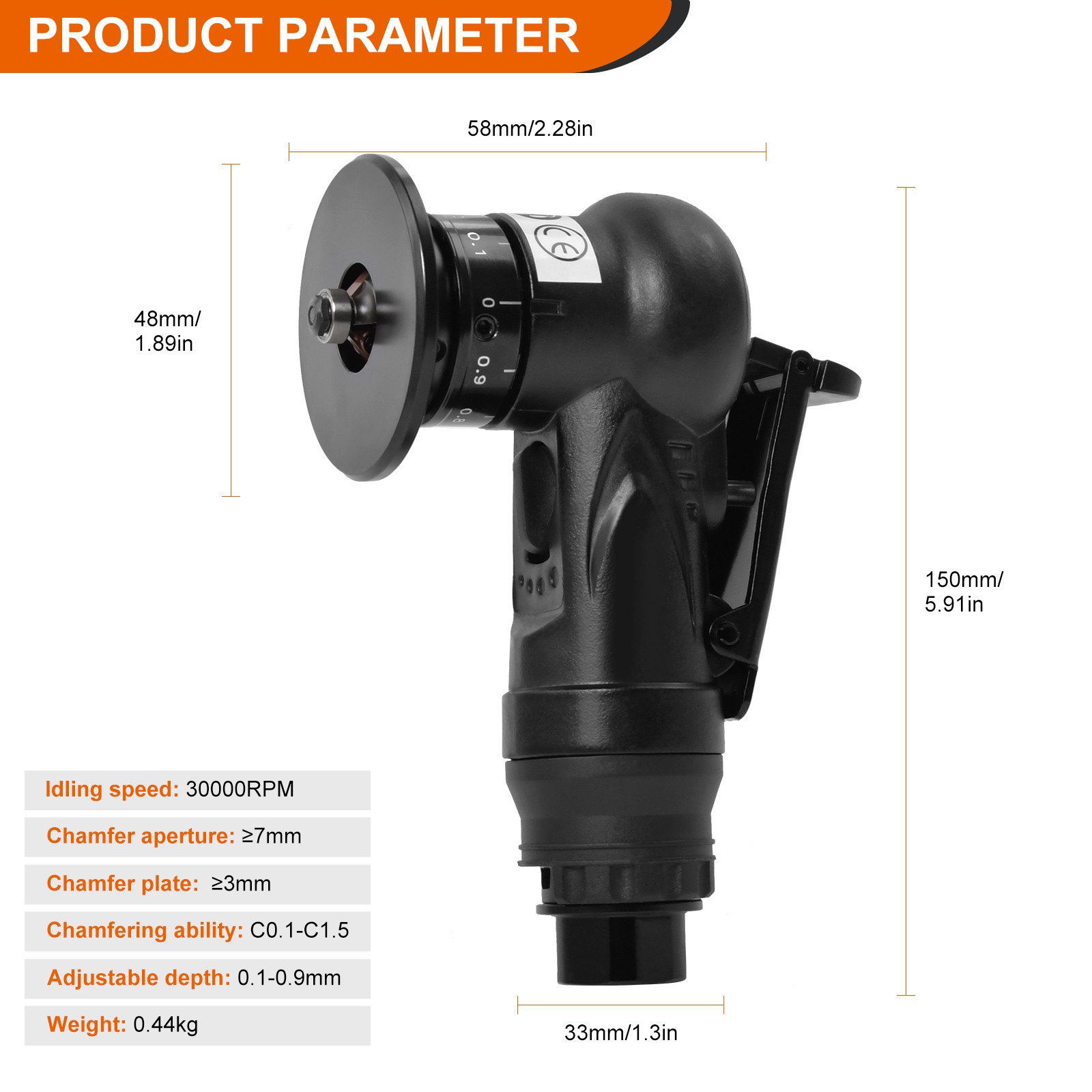 Handheld Grind Tool Metal Deburring Trimming Pneumatic Chamfering Machine US