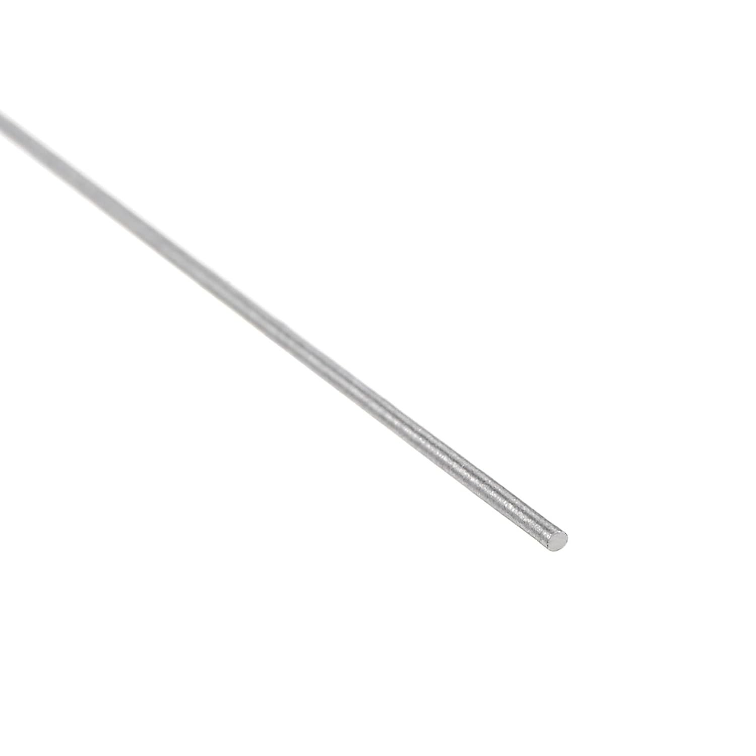 uxcell 5pcs Round Steel Metal Rods, 0.5mm x 100mm High x 100mm, Silver
