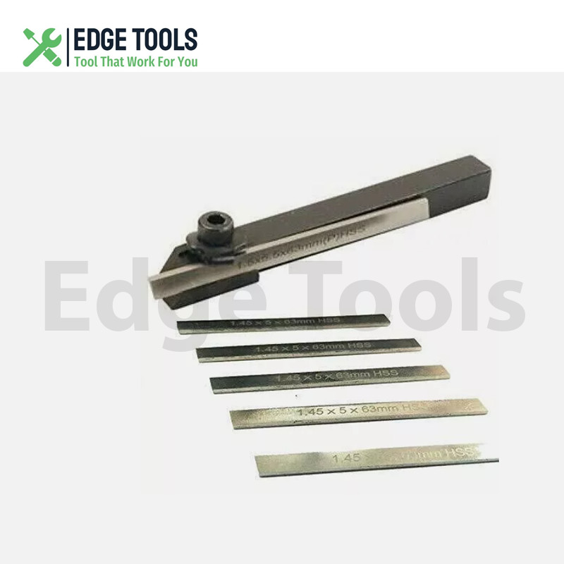 8mm Small Mini Lathe Cut Off Parting Tool Holder With 5mm M2 HSS 6 Pcs Blade USA
