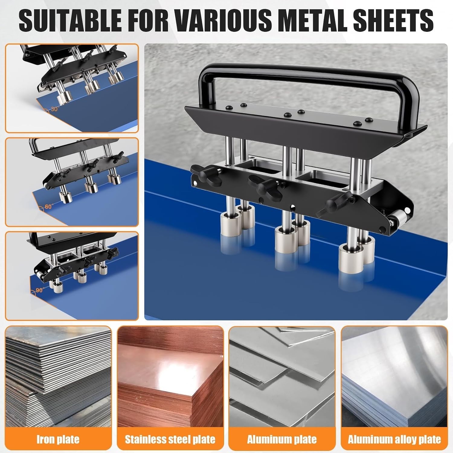 Durable Steel Sheet Metal Bender for Roofers | 0-90° Bending, 5/8″-4″ Widths
