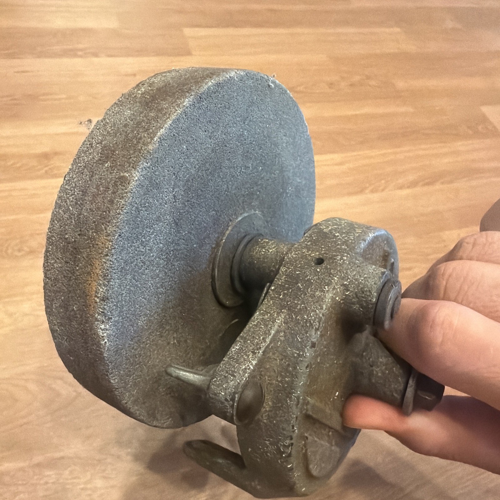 Vintage Wissota Hand Crank Bench Grinder