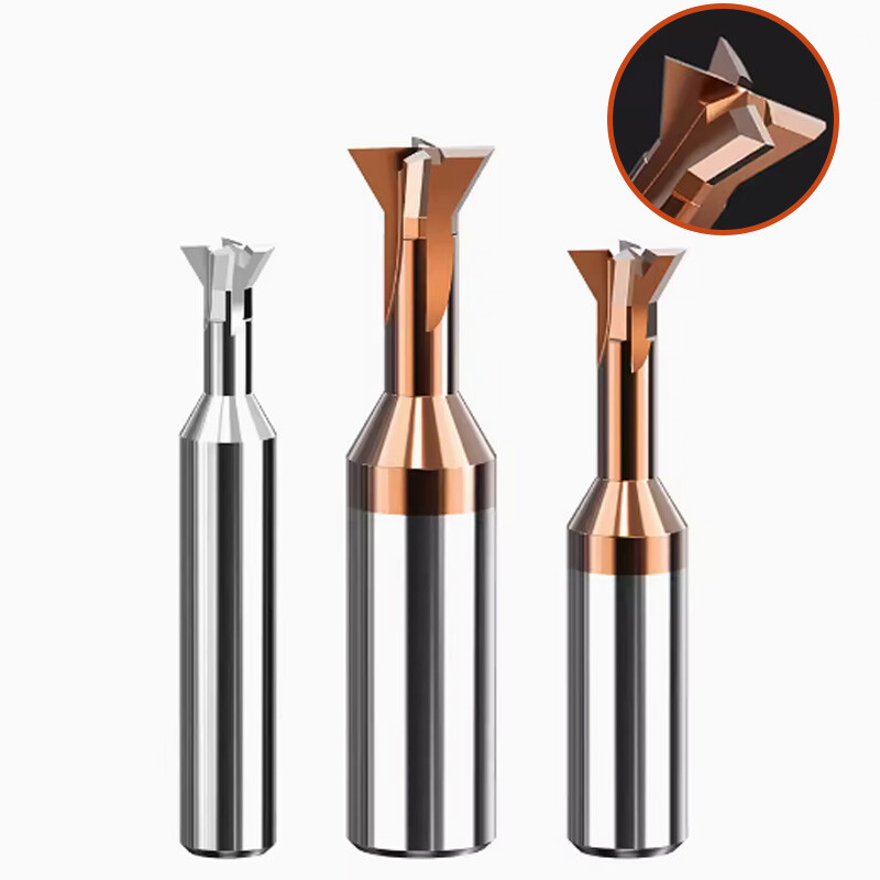 Dovetail Milling Cutter Solid Carbide End Mill 4 Flute 2-16mm Shank 45°60° Blade