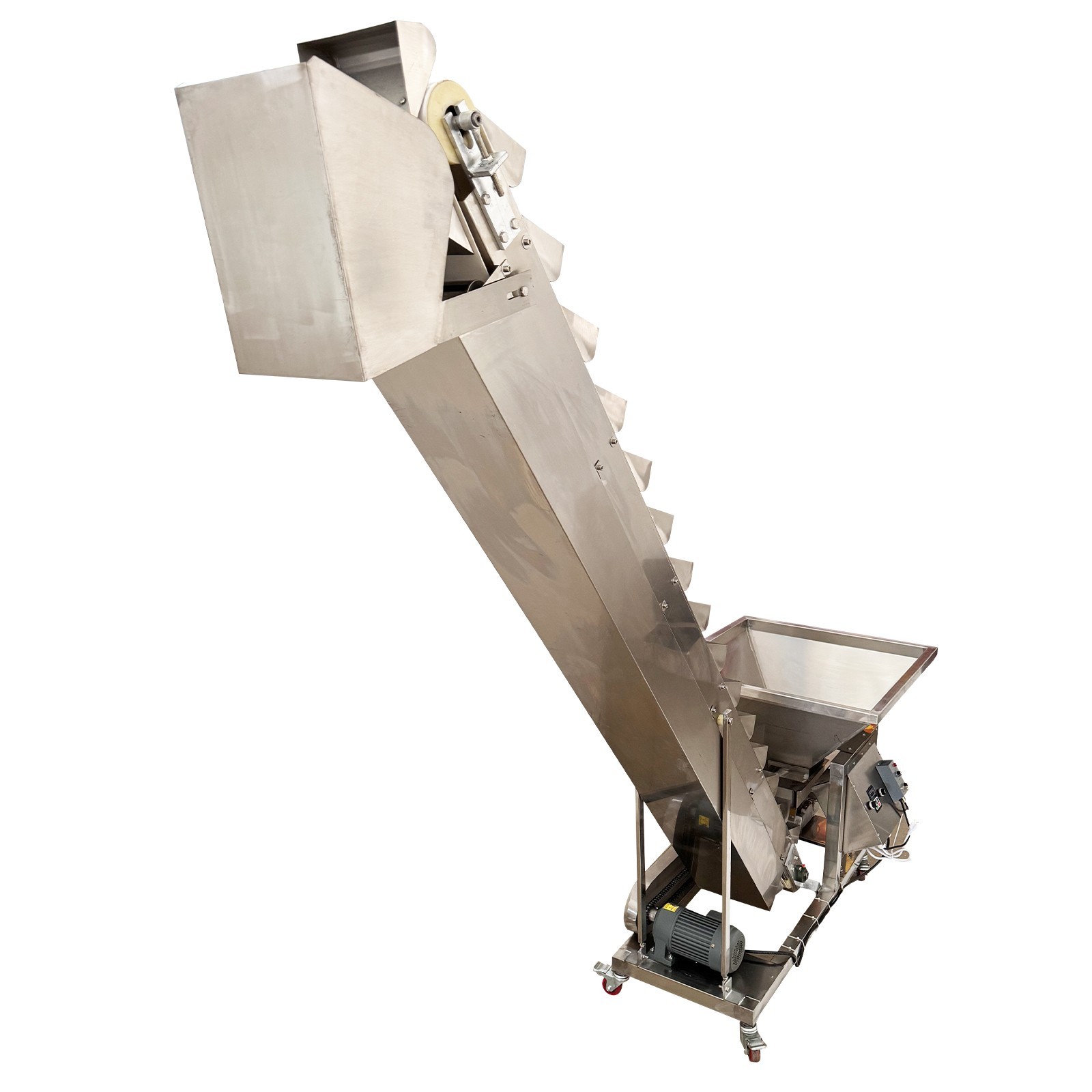110V Stainless Steel Bucket Conveyor Feeding Machine 6.8ft Flour Feeder