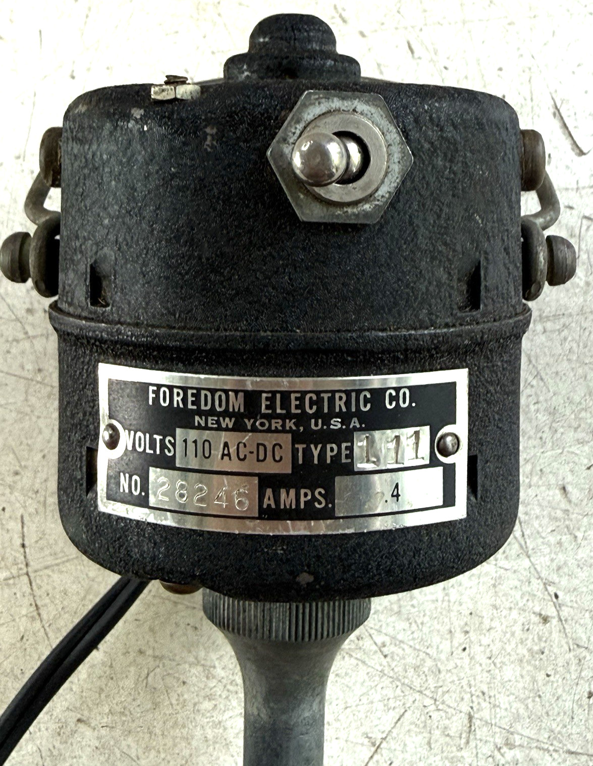 FOREDOM ELECTRIC CO. Flex Shaft Rotary Tool Volts 110 AC-DC NO.28246 /