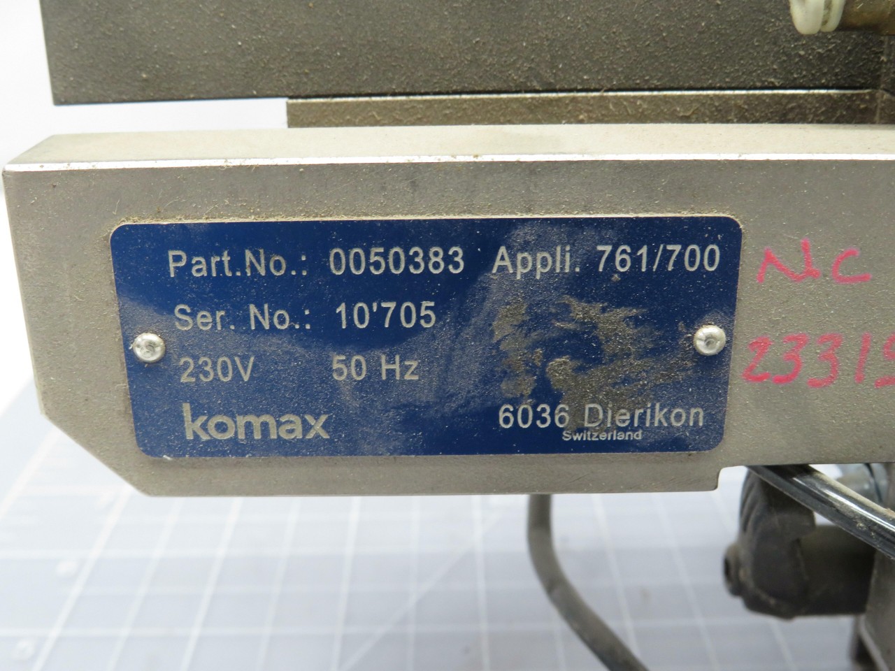 KOMAX SUMITOMO 0050383 APPLI 761/700 230 V 50 HZ T183683