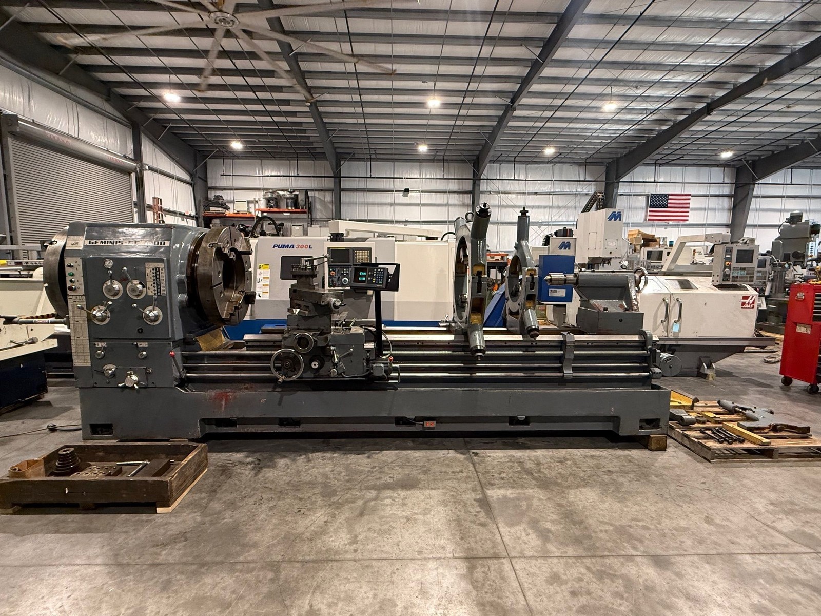 GEMINIS Republic Lagun GE-1000 39”/48” x 120”cc Hollow Spindle Lathe 20” #7566
