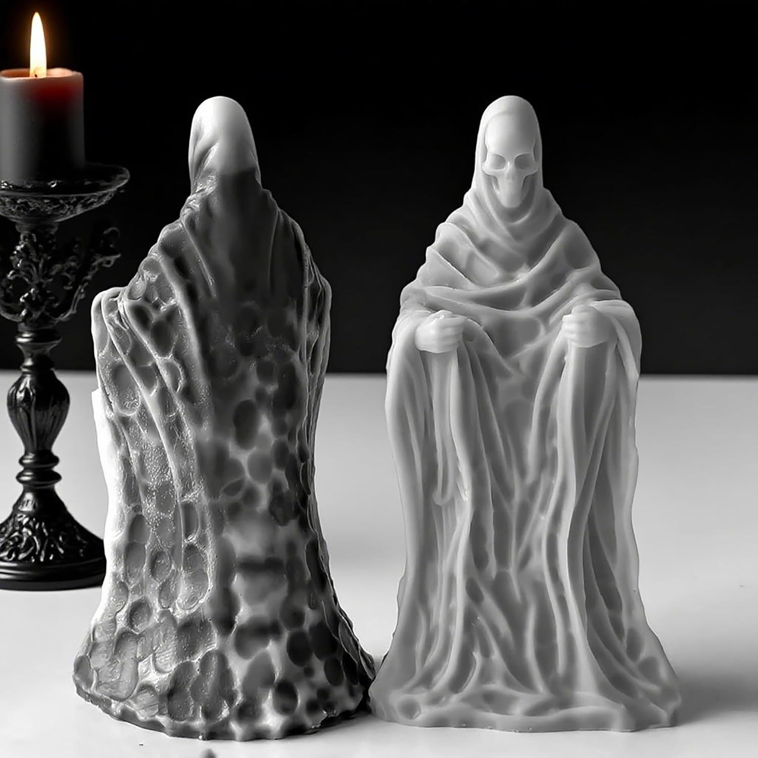 Ghost Skull Man Cylinder Candle & Resin Mold – Resin Casting Silicone Molds f…