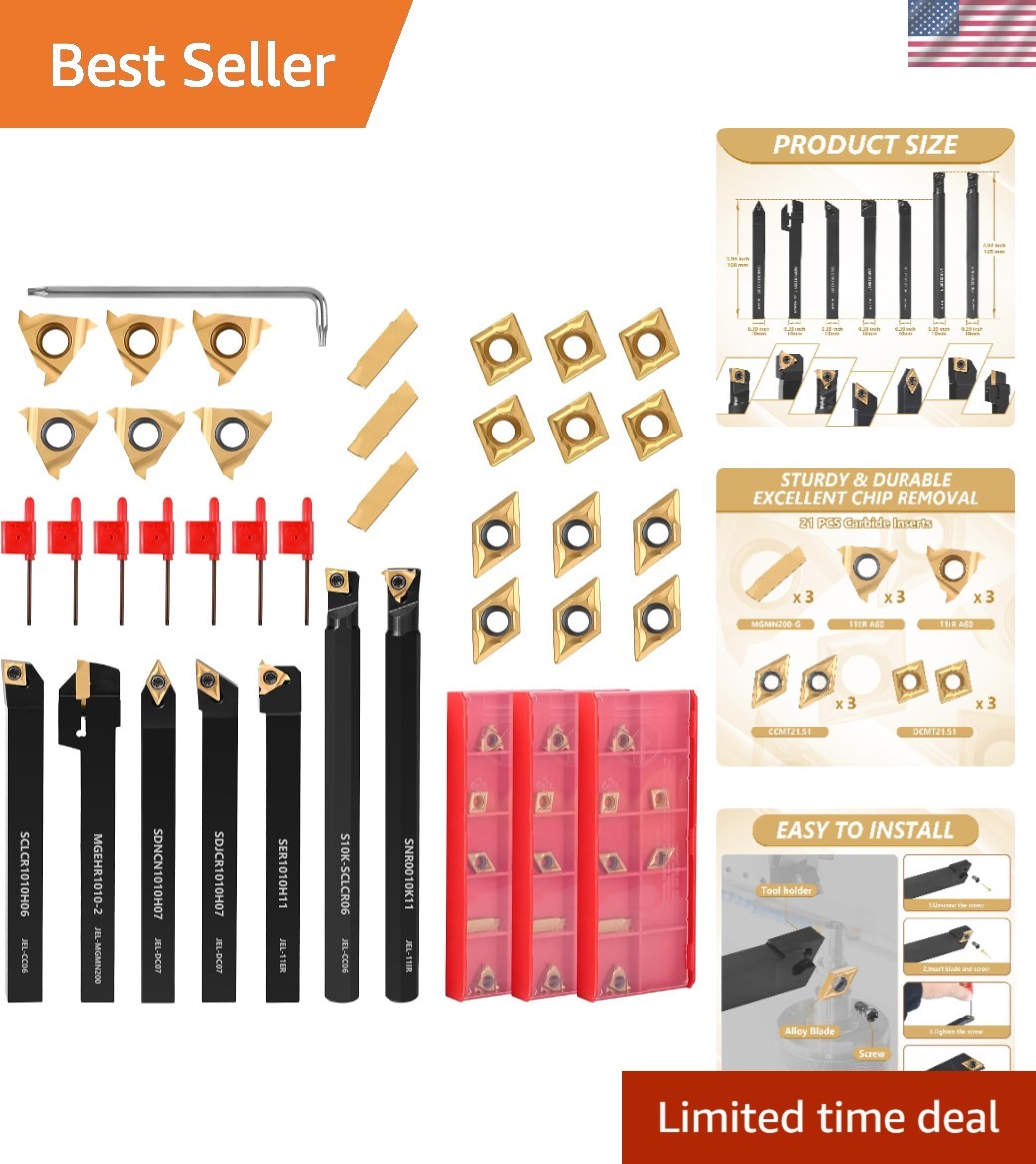 All-in-One 28PCS Lathe Tool Set for Boring, Cutting & Grooving – User-Friendly