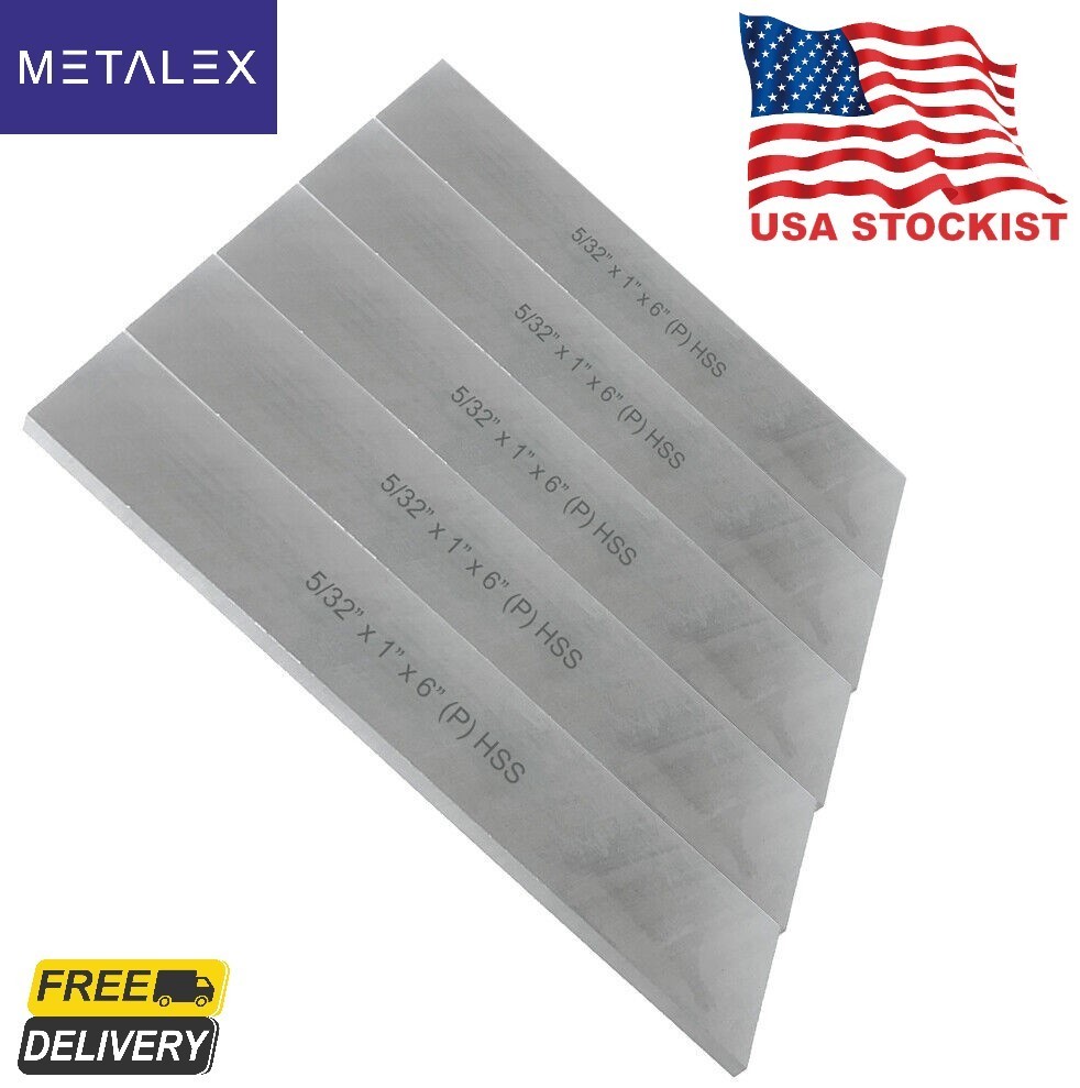 5/32″ x 1″ x 6″ Inch Lathe Cut Off Parting Tool Blade 5 Piece HSS Set M2 Grade