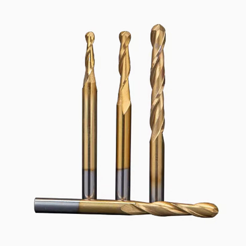3.175mm Shank Carbide Ball Nose End Mill 2 Flute Milling Cutter Drill Ti Coated