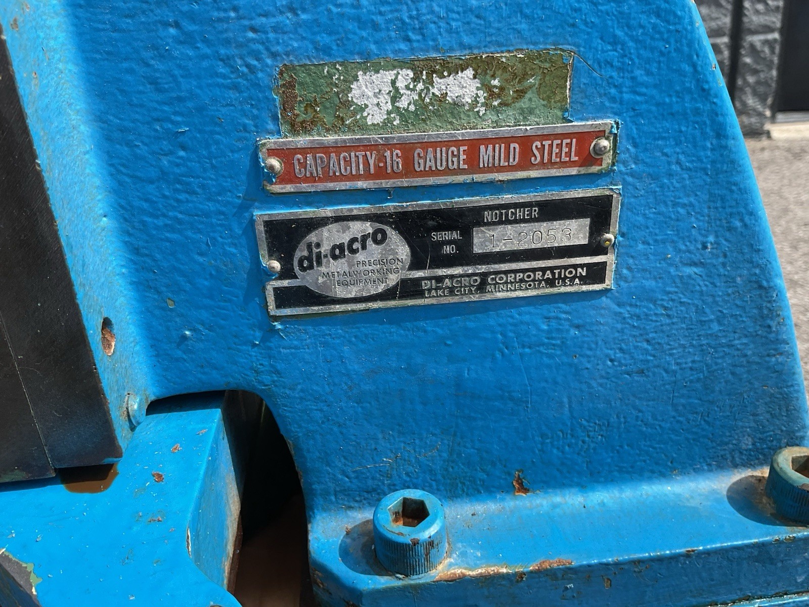 Di Arco 16 Gauge Notcher Mild Steel Manual Bench Top Corner Notching Machine USA