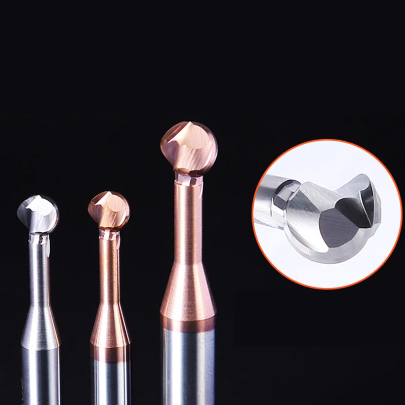R0.5mm – R10mm TiN Coated Solid Carbide Ball Nose End Mill Lollipop Cutter CNC