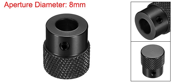 Anodization Aluminum Alloy Handwheel 8mm Bore 20mm OD Knurled Knob, Black