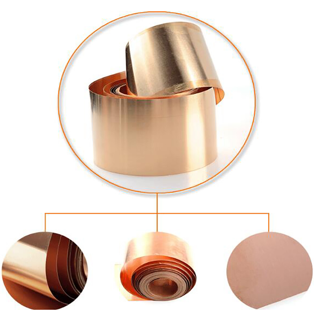 Phosphor Bronze Sheet Plate Metal Foil Roll 0.1/0.2/0.3/0.4/0.5/0.6/0.8mm Thick