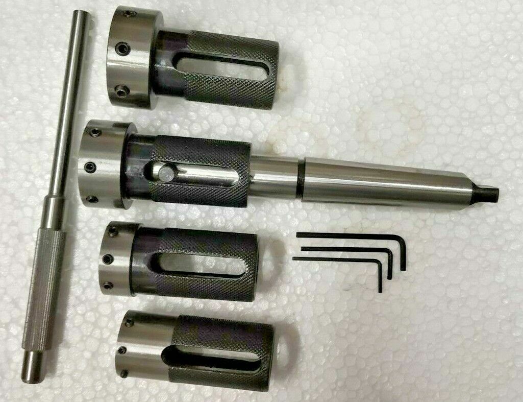 Lathe Tailstock Die Holder Set Of 4 Floating Type MT3 SHANK Holds Metric Die