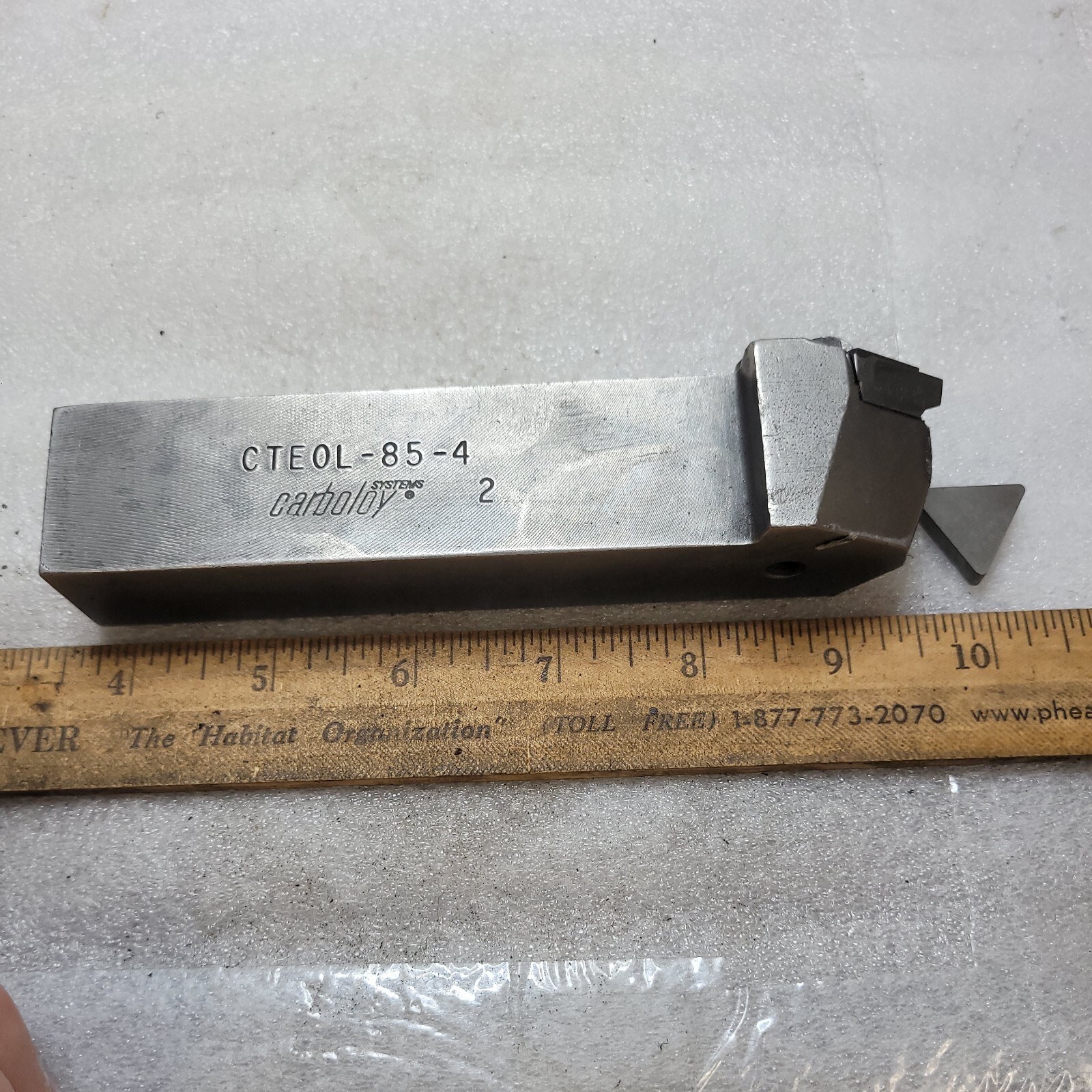 Carboloy CTEOL-85-4 1″ X 1 1/4″ Lathe Turning Insert Tool Holder USED IN EX CON