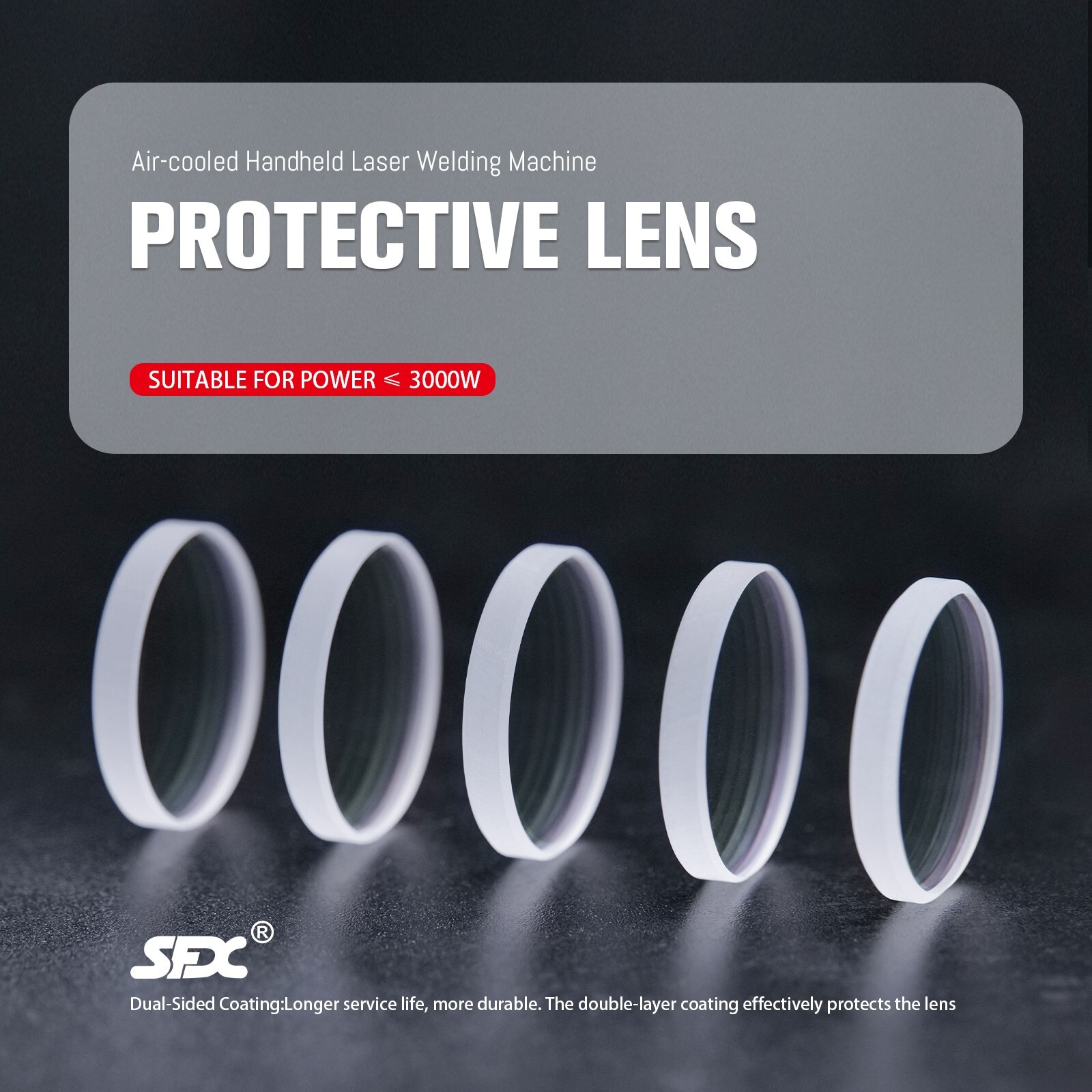 5pcs/box Protective Lens For 1200W SFX Fiber Laser Cleaning Machine Rust Remover