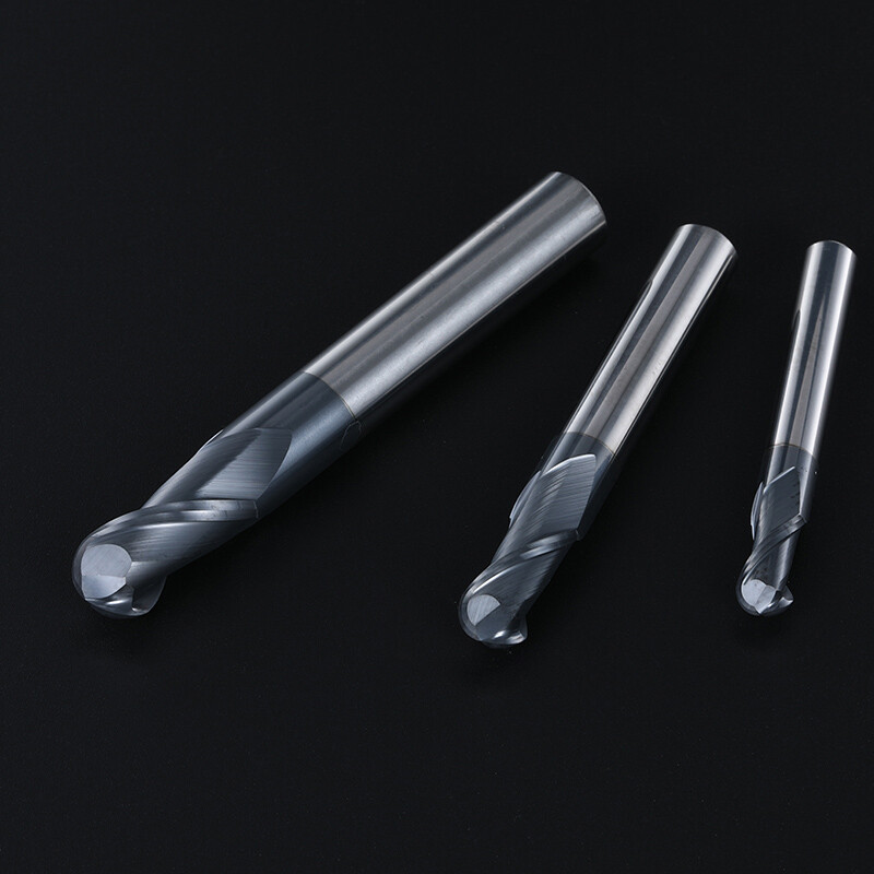 Radiu R0.9-9mm Solid Carbide 2 Flute Ball Nose End Mill TiAlN Coated Slot Drill