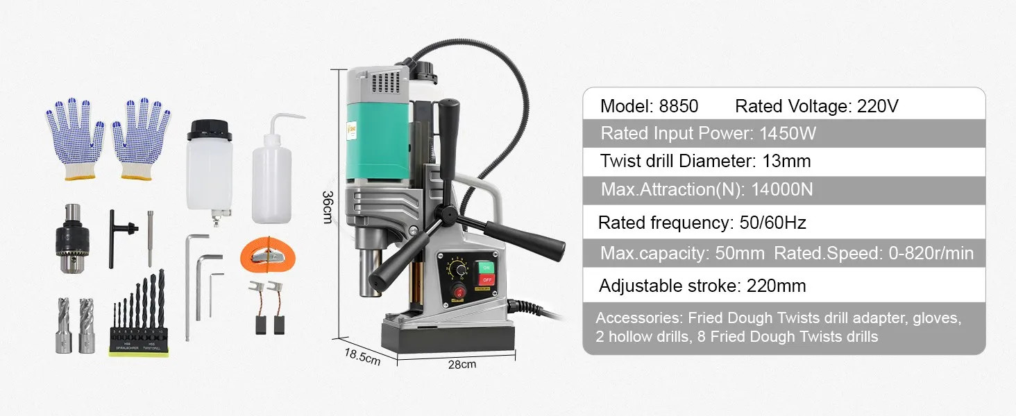 110V 1450W/1550W 1.57/2″ Electric Drilling Magnetic Press Boring Diameter Drill