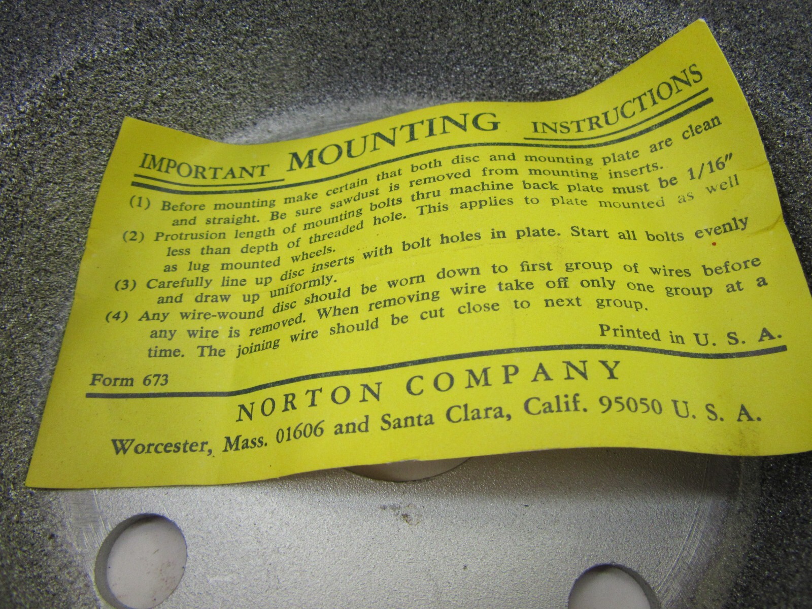 NORTON 6″ Grinder Grinding Wheel – USA