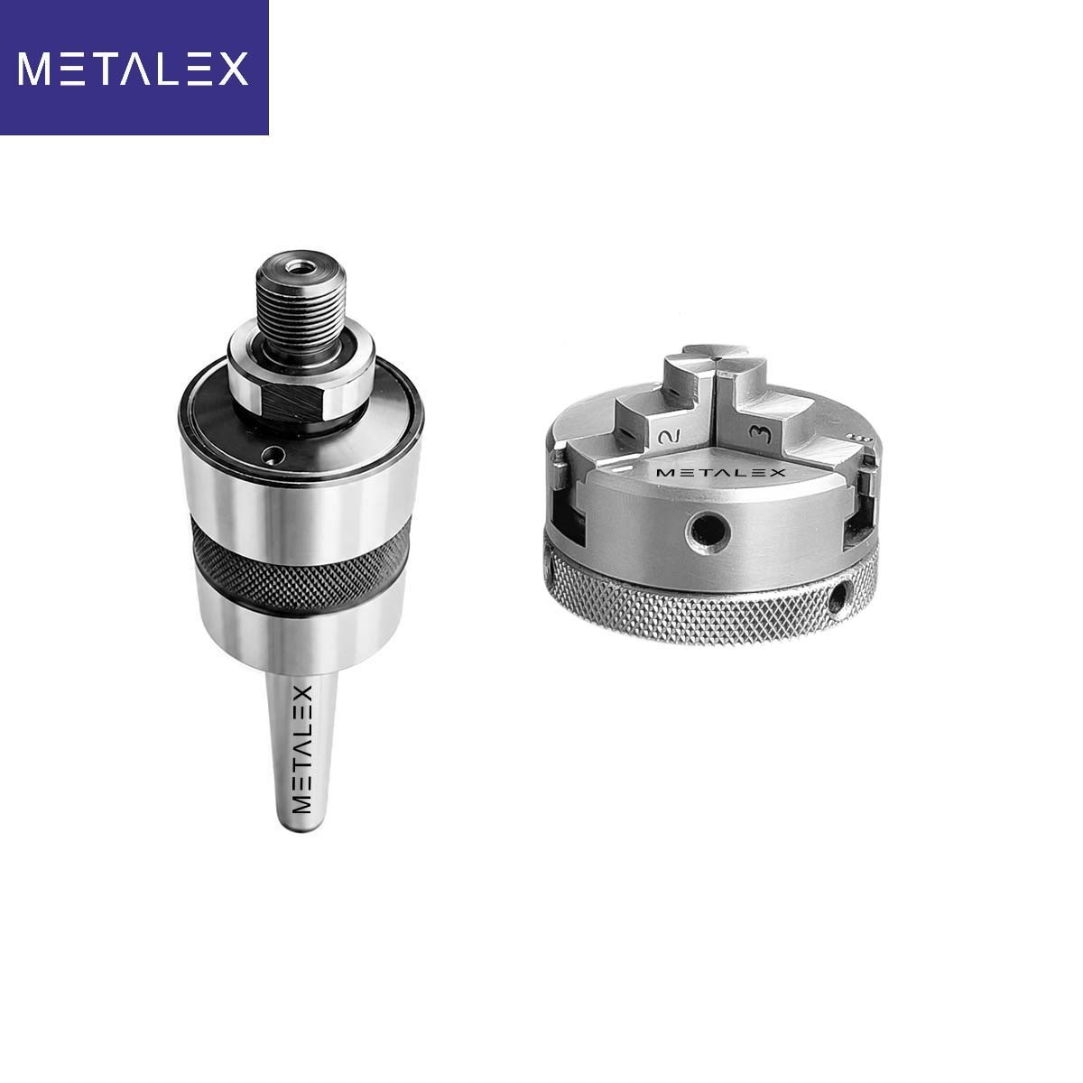 2″ 3 Jaw Self Centering Lathe Chuck MT1 Live Revolving Center Tailstock Adapter