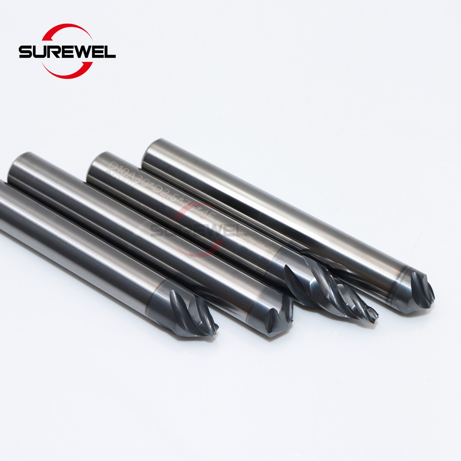 CNC 4Flute Spiral Chamfer Cutter 30/60/90/120 Degree AlTiN Coated Deburring Tool
