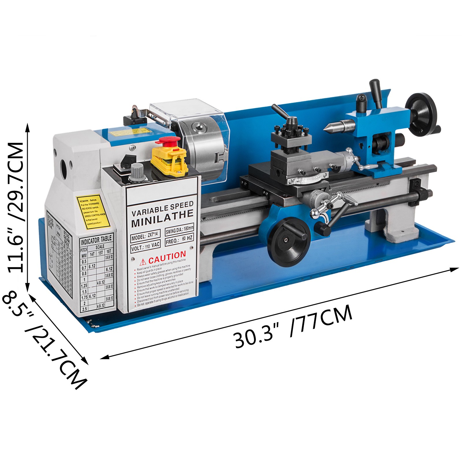550W 7″X14″ Precision Mini Metal Lathe w/Lamp GREAT FACTORY PRICE NEWEST