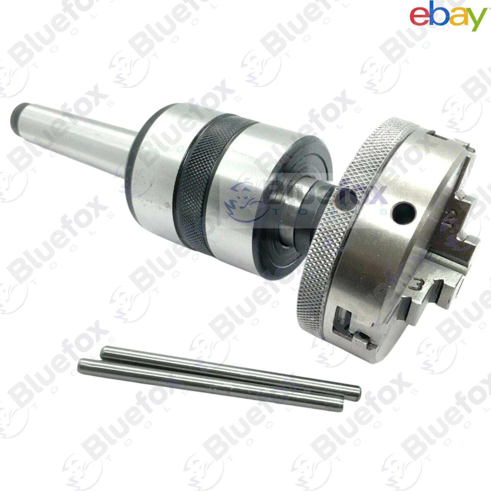 Revolving Live Center MT3 with 65mm 3-Jaw Self-Centering Reversible Lathe Chuck