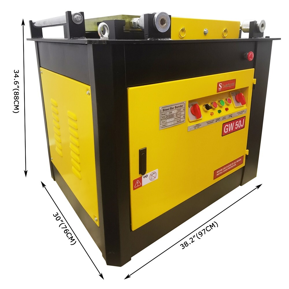 GW50J 220V 3PH 5.36HP 1/4” to 2″ Electric Rebar Bender 0-180° 5-10RPM
