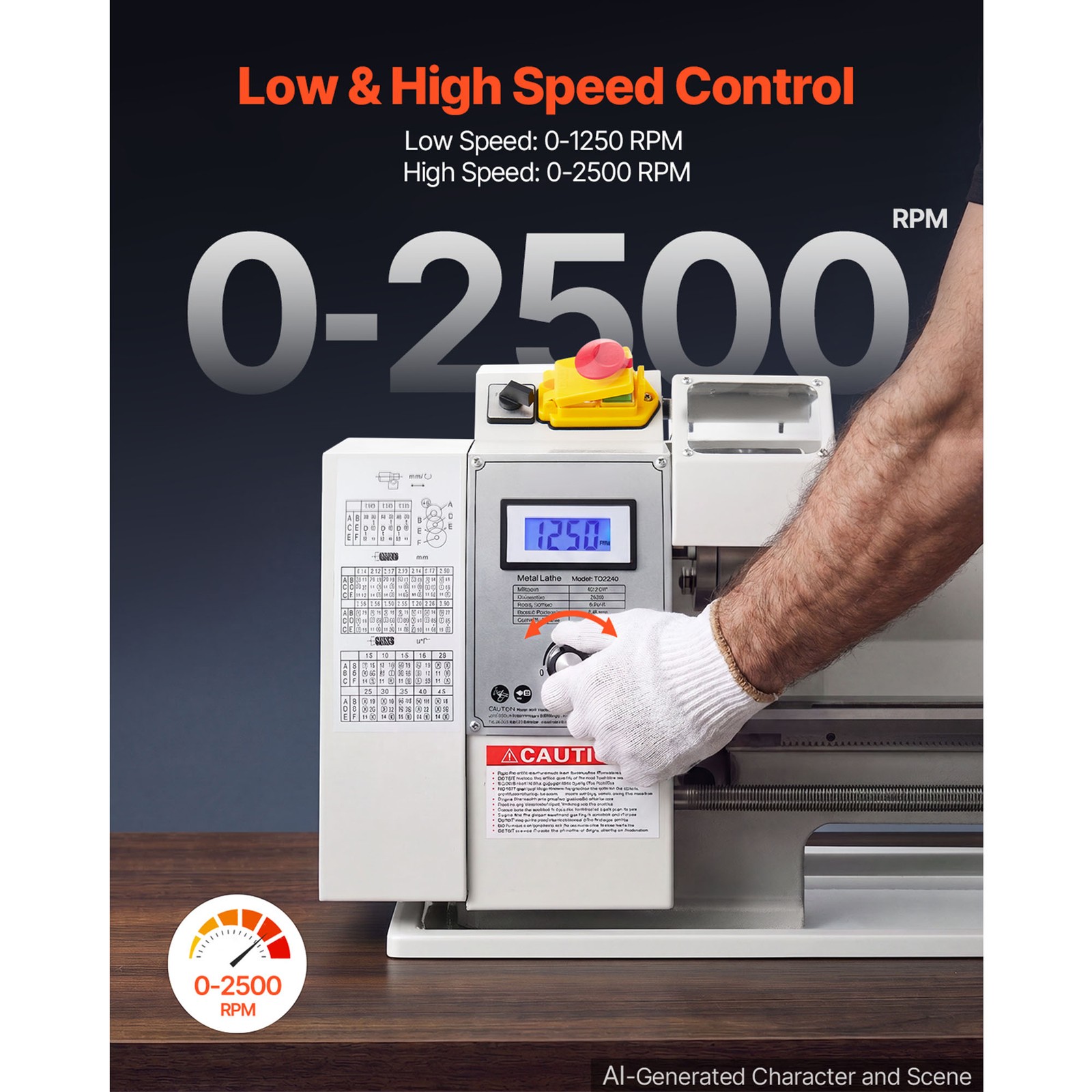 Uimoso 8×16 in Metal Lathe, 650W Benchtop Machine, Variable Speed 0-2500 RPM