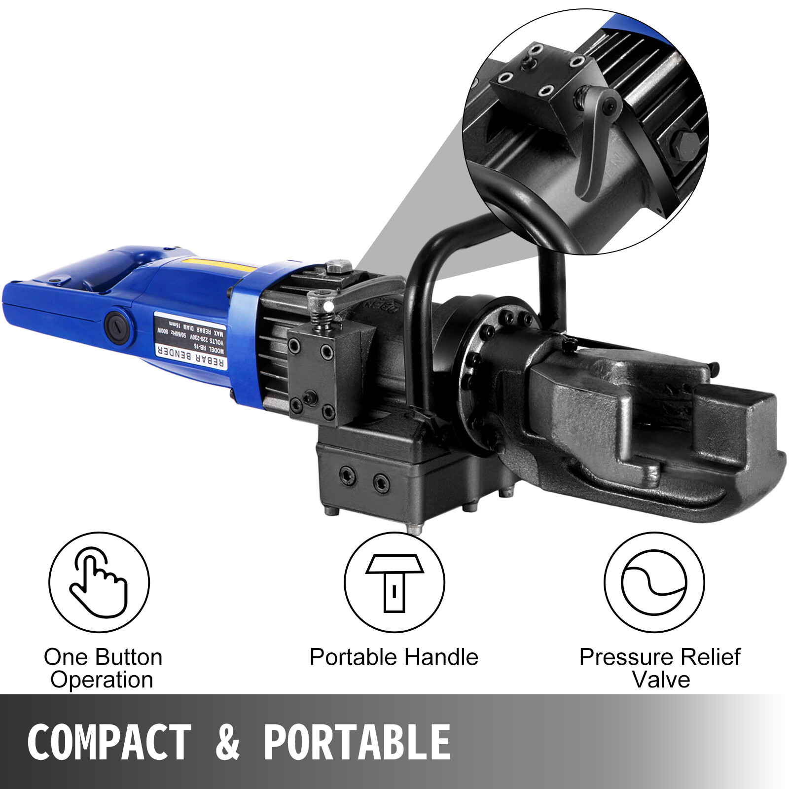 Rebar Bender 900W RB16mm ( 5/8″) Electric Hydraulic Hand Held 0°-130°Bending #5