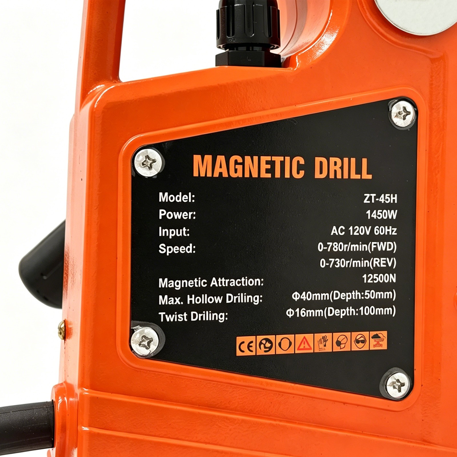 1450W Portable Magnetic Drill Press Mag Drill Machine with Annular Cutter Kit