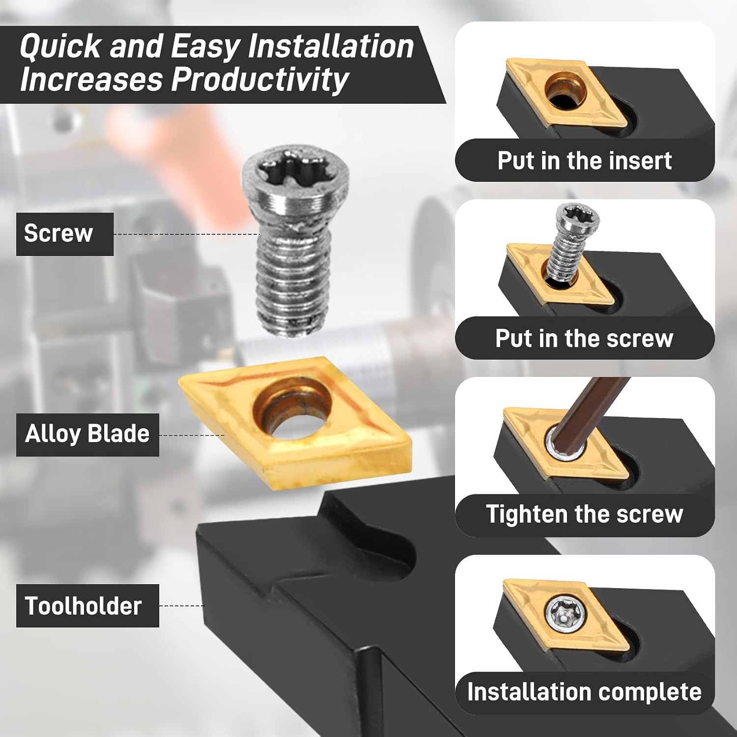 Versatile Lathe Turning Tool Set for Pros & DIYers—Smooth Cuts & User-Friendly