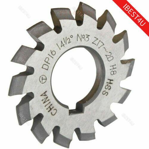 8 Pcs/Set Involute Gear Cutters PA14-1/2 HSS DP8 DP10 DP16 DP20 DP22 DP24 14.5°