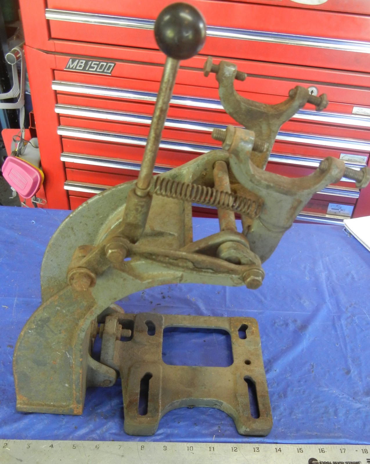 Countershaft casting motor mount and tensioner from Atlas 10″ QC lathe