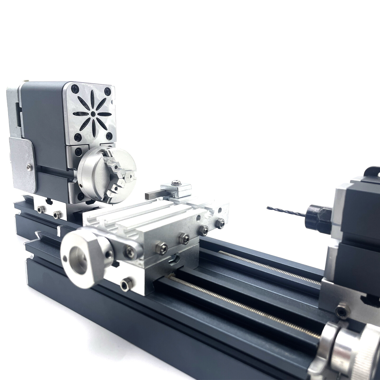 ZHRUI All Metal Mini 36W Longer DIY Lathe Benchtop Machine for Education Hobby