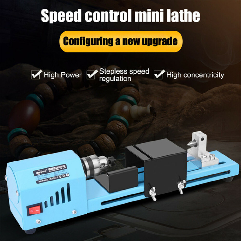 150W Grinding Woodworking Drill Craft Tool DIY Mini Lathe Beads Machine 12V/24V