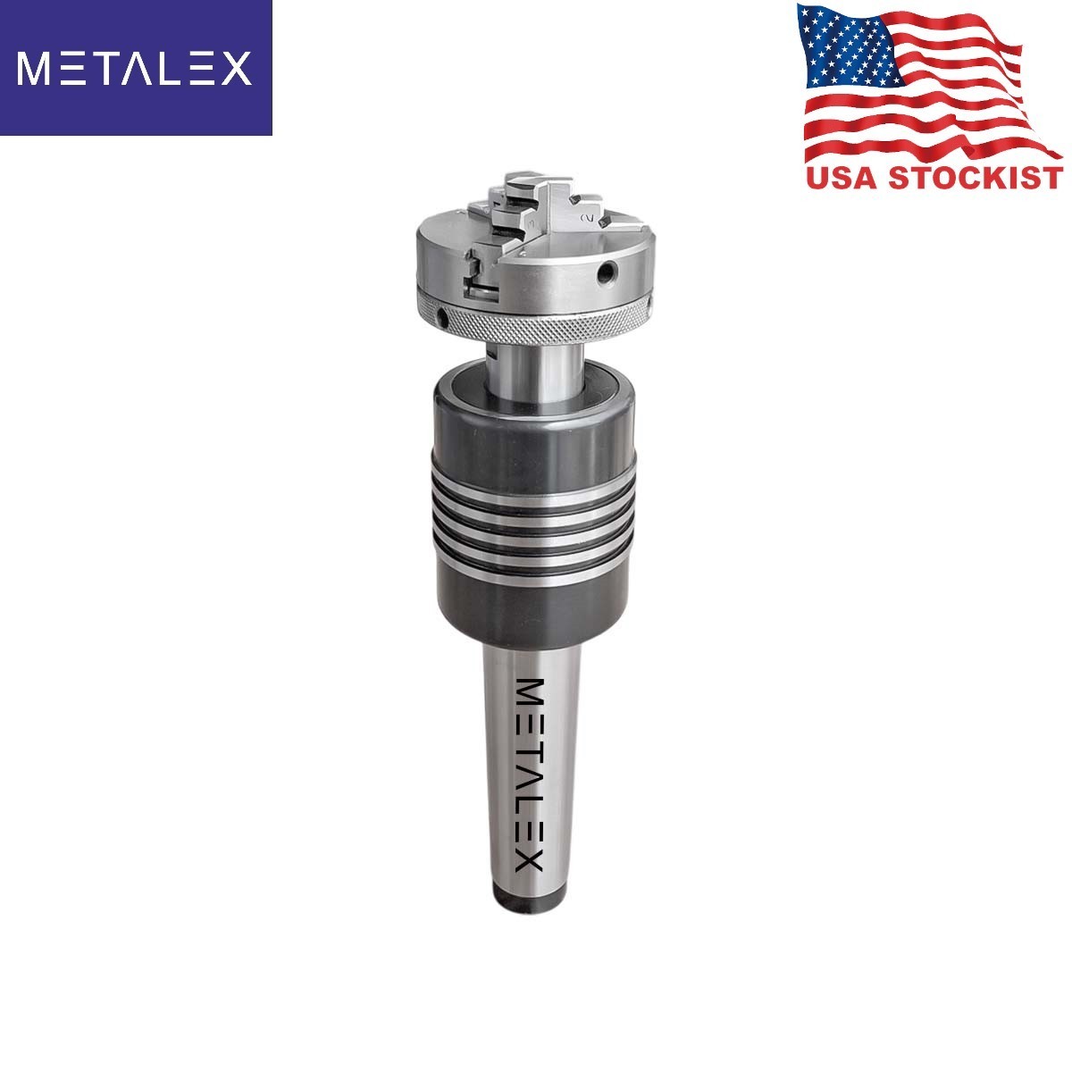 2-1/2″ 3 Jaw 2.5″ Self Centering Lathe Chuck MT4 Heavy Duty Revolving Center USA