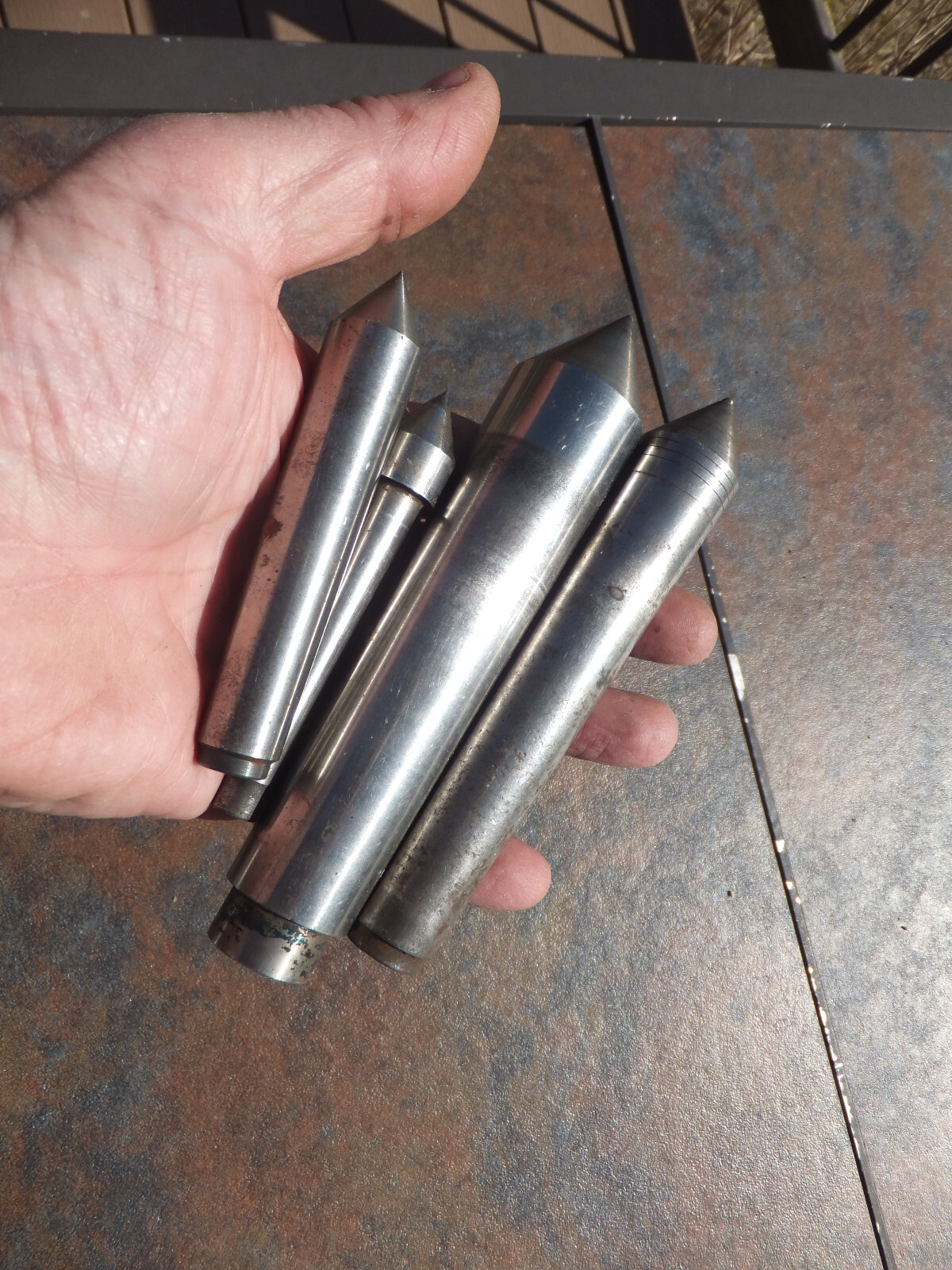 Lot of 4 Used Lathe Tailstock Dead Center Centers – 40714 F3, 2T-1507 BS