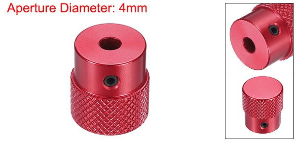 Anodization Aluminum Alloy Handwheel 4mm Bore 20mm OD Knurled Knob, Red