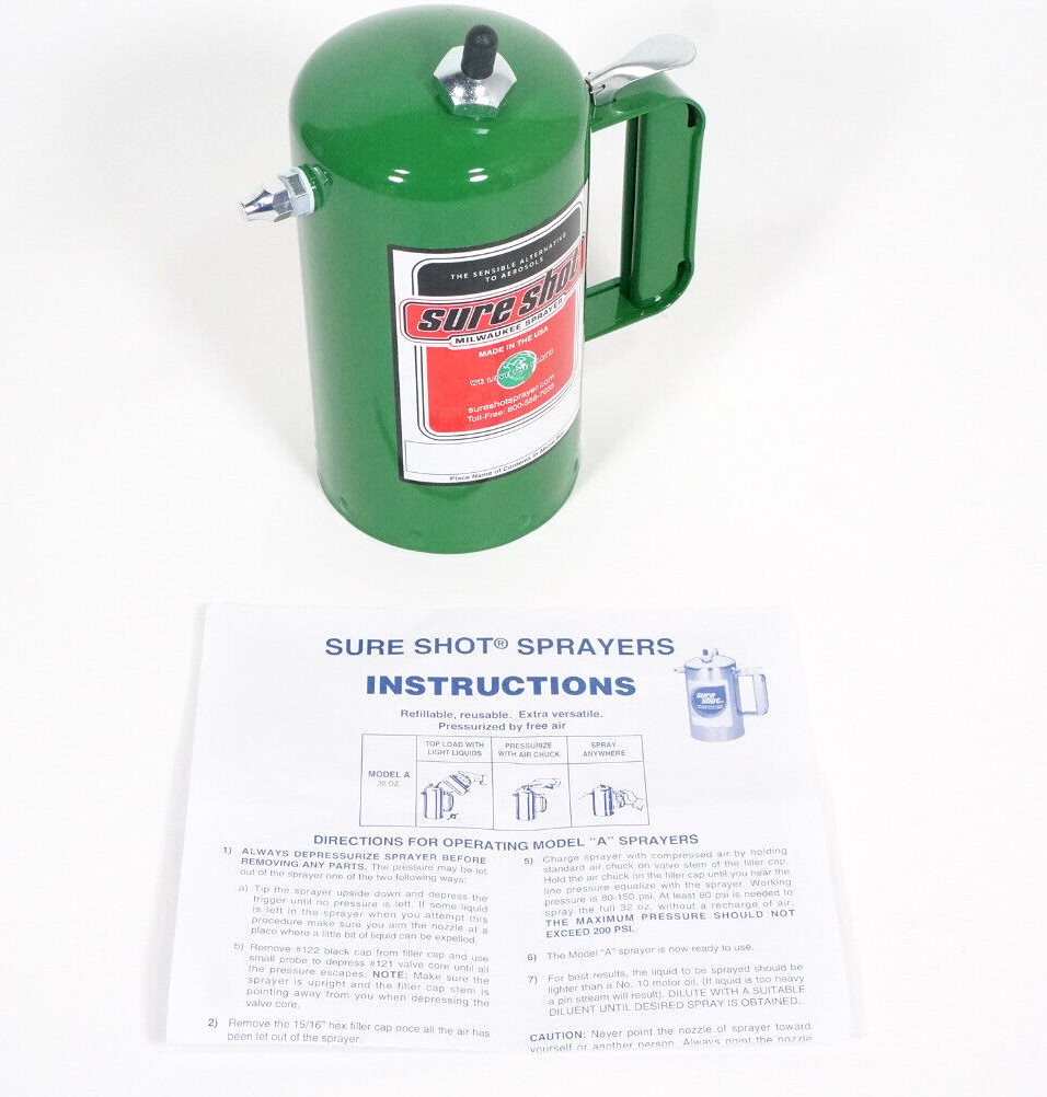 Sure Shot A1000G Green 1 Quart 32oz Steel Reusable Air Pressure Sprayer